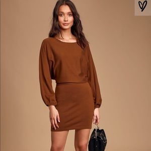 Lulus Brown Sweater Dress